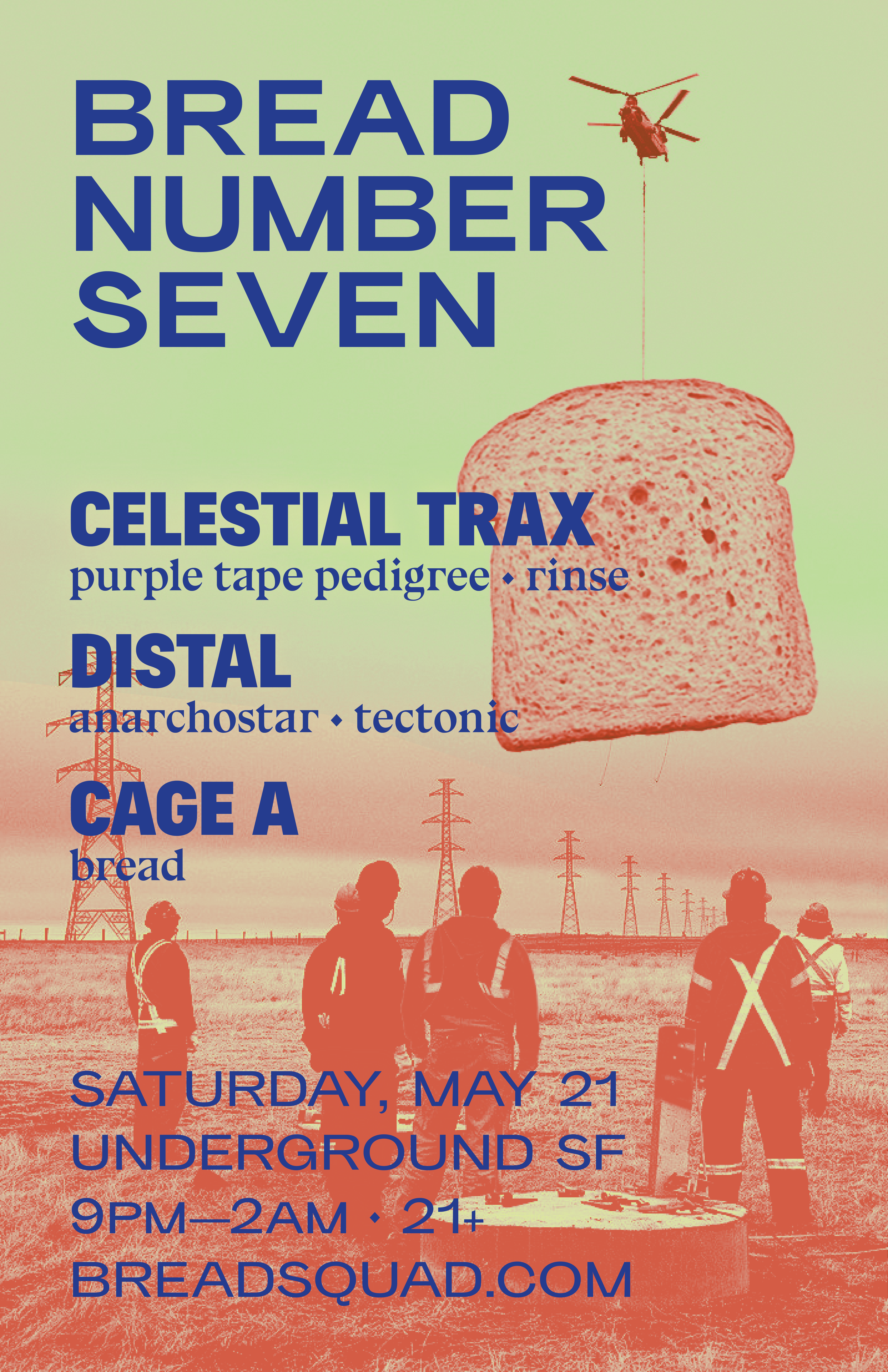Bread Number Seven poster with bread slice and utility crew imagery